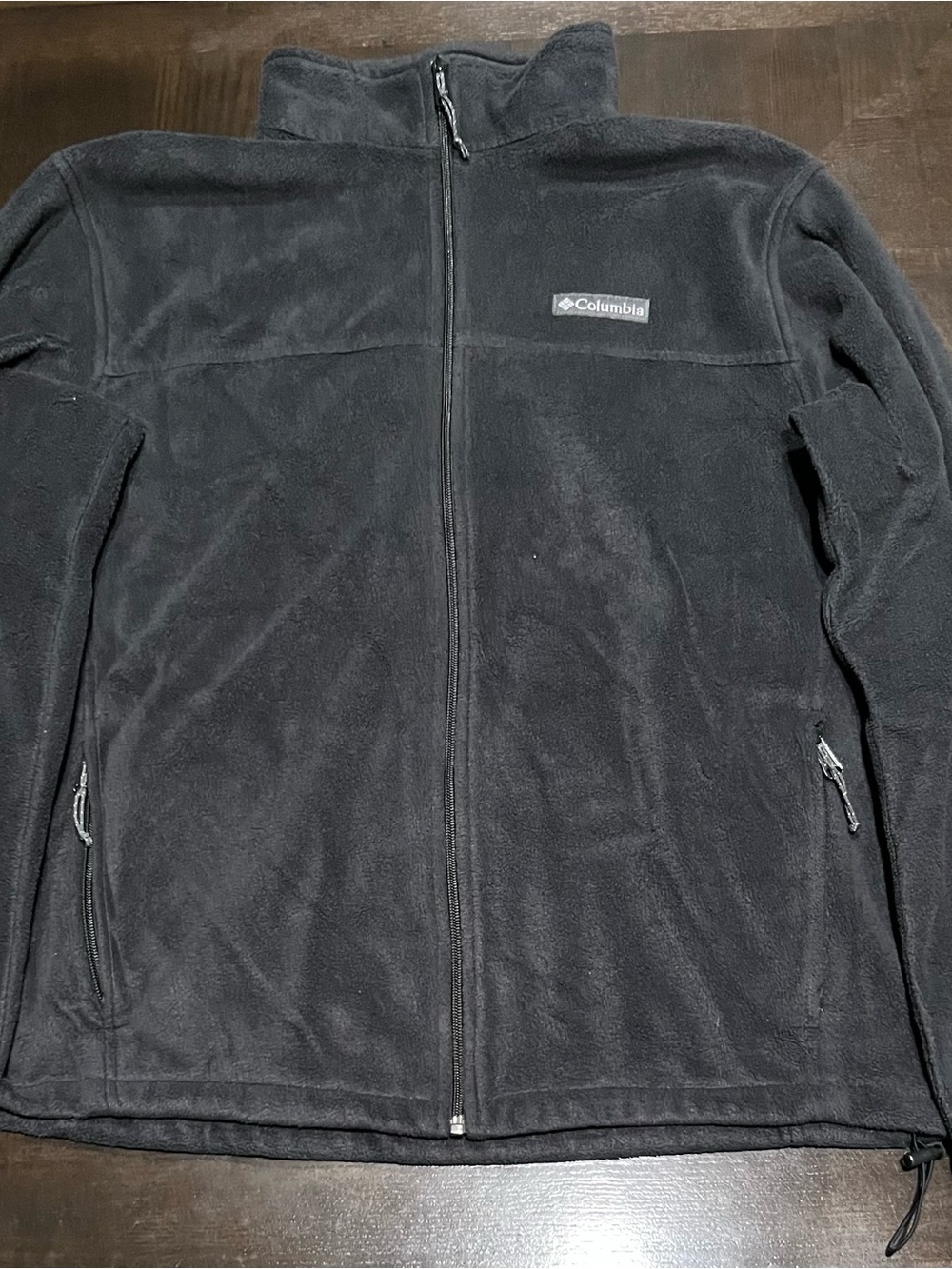 Columbia Men’s Black Full Zip Jacket w/ Pockets Outdoor Stand-Up Collar Size L